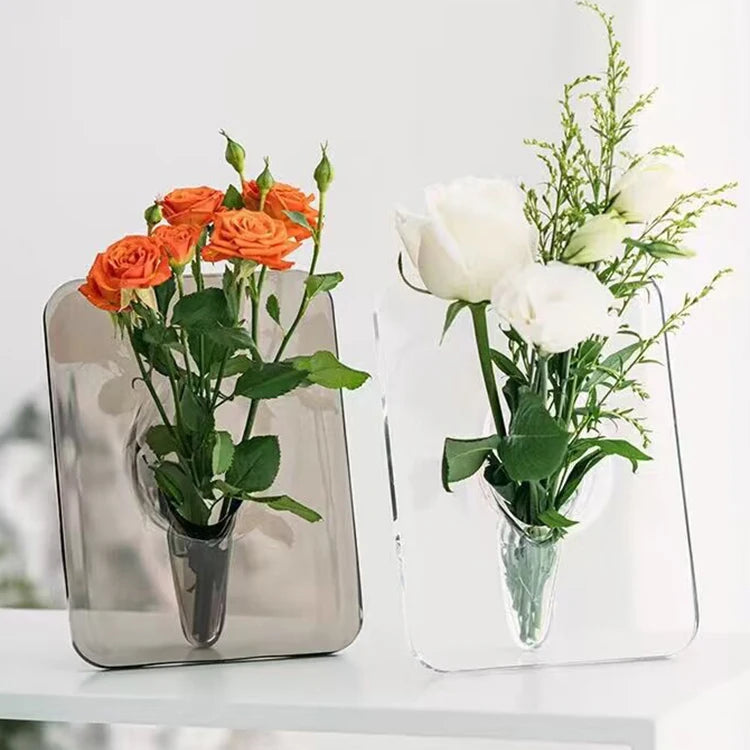 Transparent Acrylic Flower Vase Frame- clear
